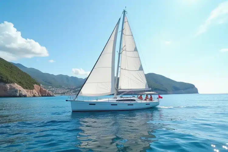 Segelboot auf ruhigem Meer