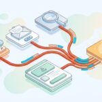 Isometrische Grafik zeigt Marketing Attribution Modell mit Touchpoints (Social, E-Mail, Suche, Landing Page) und gewicht
