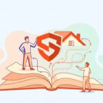 Offenes Buch mit Unternehmern und Logo, die Brand Storytelling für KMU symbolisieren