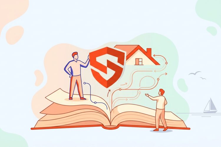 Offenes Buch mit Unternehmern und Logo, die Brand Storytelling für KMU symbolisieren