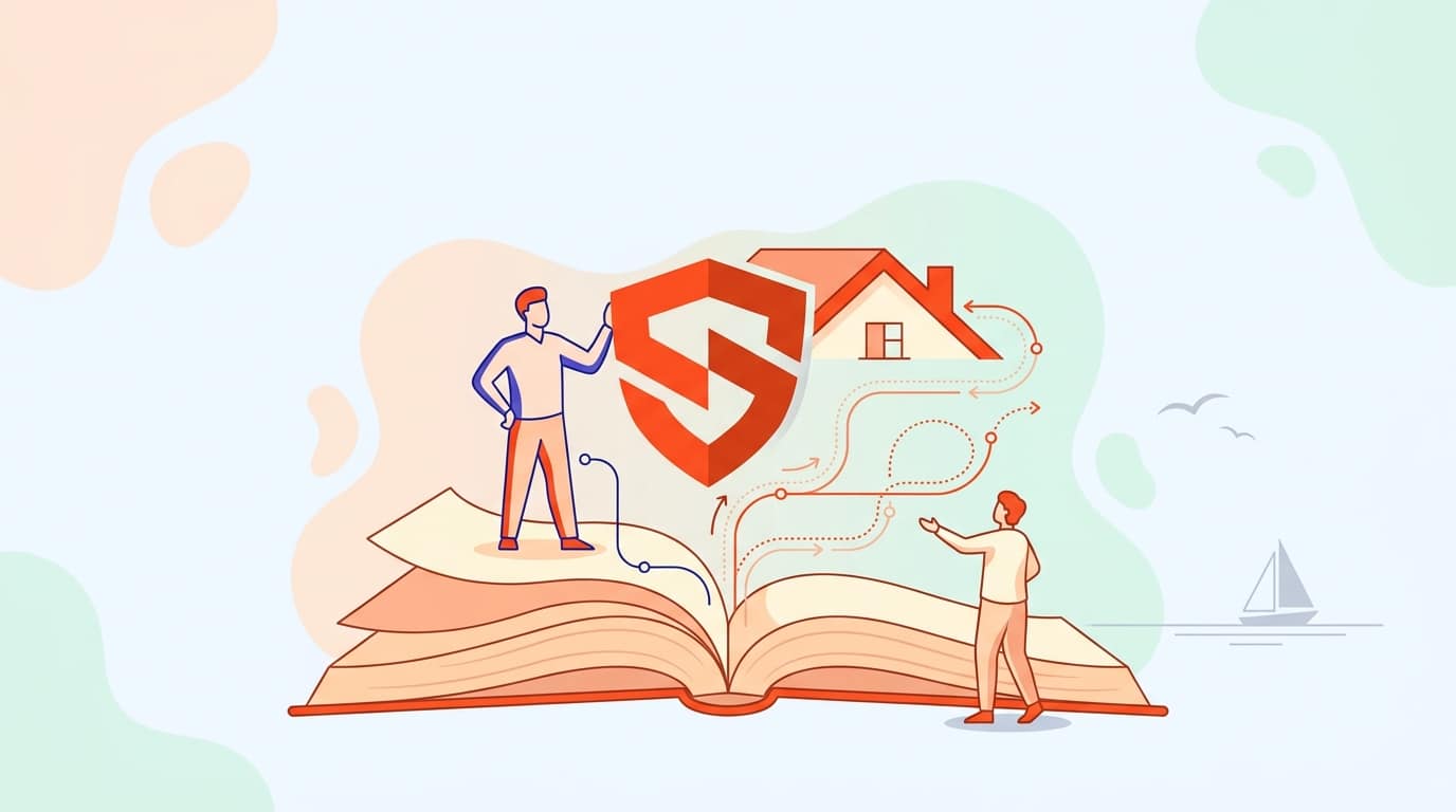 Offenes Buch mit Unternehmern und Logo, die Brand Storytelling für KMU symbolisieren
