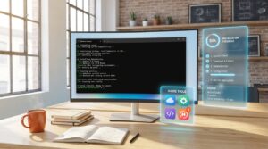 Windows-Terminal zeigt Claude Code Setup-Prozess auf Windows 365 mit 85% Installationsfortschritt und Abhängigkeitsprüfu